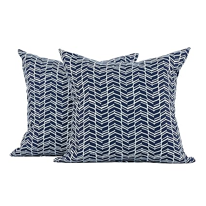 Amazon Com Lj Home Fashions 225 Chevron Geometric Print Square