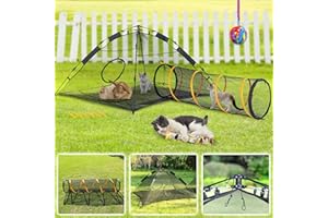 Itent X-Large Outdoor Cat Enclosures(Portable Cat Tent, Tunnel, and Playhouse) Kitty Playpen, Outside Enclosure Play Tents for Cats, Rabbits,Dogs and Small Animals(with a Fashionable carrybag).