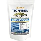 Tri-Fiber Organic Soluble Fiber Powder, Unflavored High Fiber 3-in-1 Soluble Fiber Supplement for Digestive Support. Dietary Fiber 2.5 lbs (40oz)