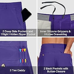 JWM Mens 9" Stretch Golf Shorts - Lightweight