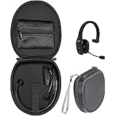 Headset Case for VXI BlueParrott B450-XT, B450-XT -204010-C, B350-XT, B250-XTS, C400-XT, Mesh Pocket for Cable, Amplifier and Other Accessories, Detachable Wrist Strap