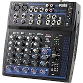 Gemini 8-Channel Bluetooth Audio Mixer with USB &amp; FX (GEM-08USB) | 8-channel Bluetooth mixer with USB &amp; FX - dual XLR preamps, 48V phantom - 3-band EQ - for gigs