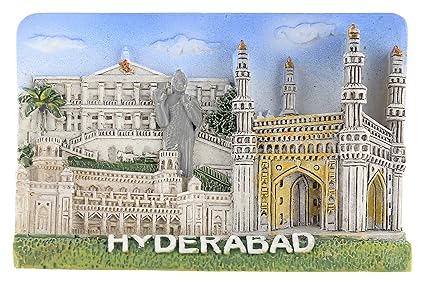 Temple Trees Polyresin Hyderabad Scenery Fridge Magnet (7.5 cm x 1.8 cm x 5 cm, TSC 3010)