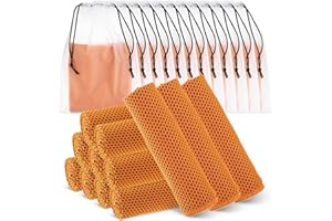 Hosuly 12 Pcs Cooling Towels for Face and Neck 12 x 40 Inch Workout Towels for Gym Fast Drying Hot Weather Sweat Rag Cold Cooling Cloth with 12 Bags Athletes Sport Yoga Golf(Orange)