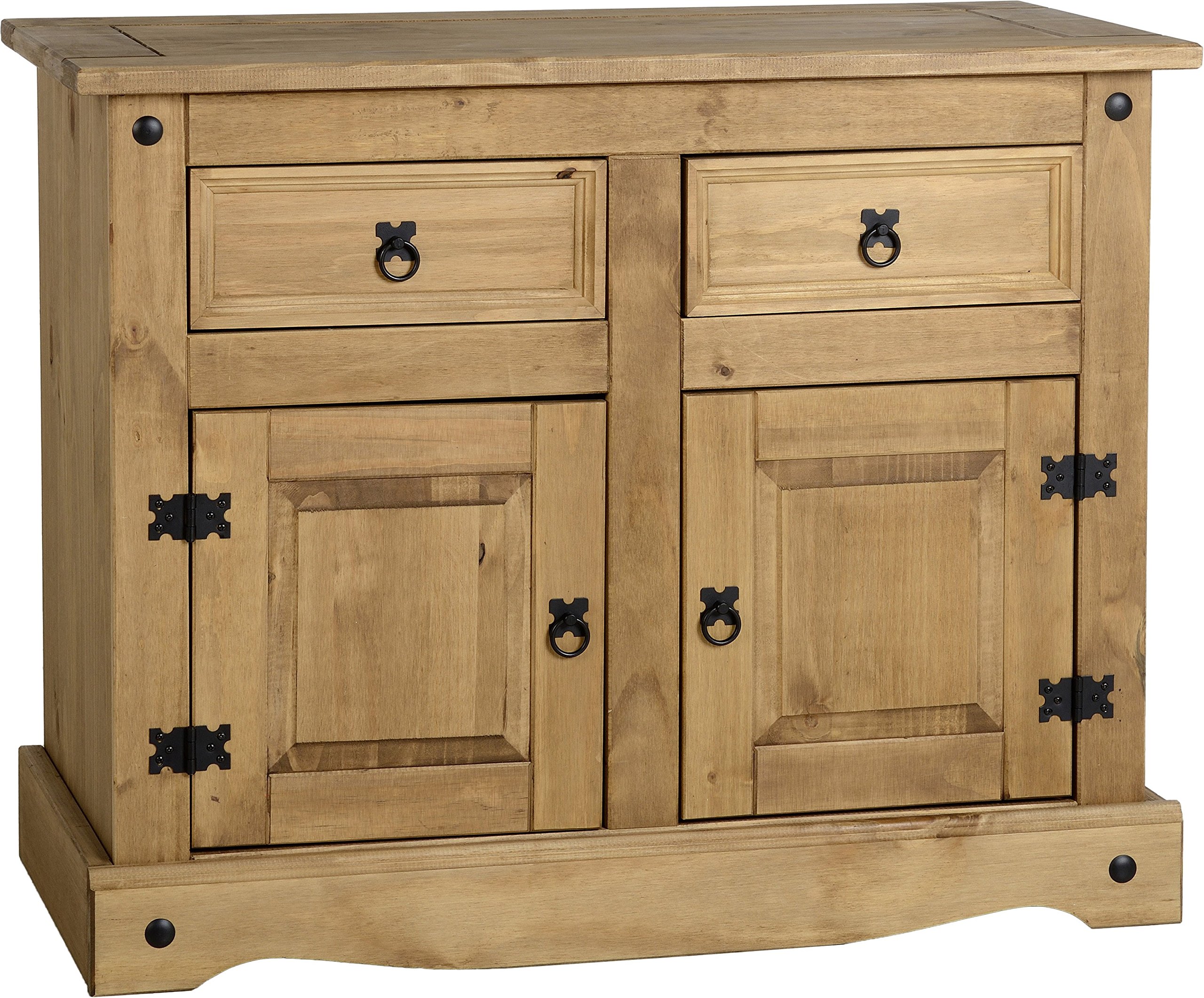 Seconique Corona 2 Door 2 Drawer Sideboard in Distressed Waxed Pine