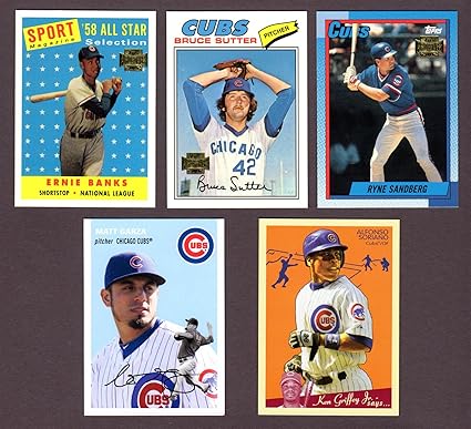 Chicago Cubs 5 Card Heros And Hall Of Famer Reprint - 
