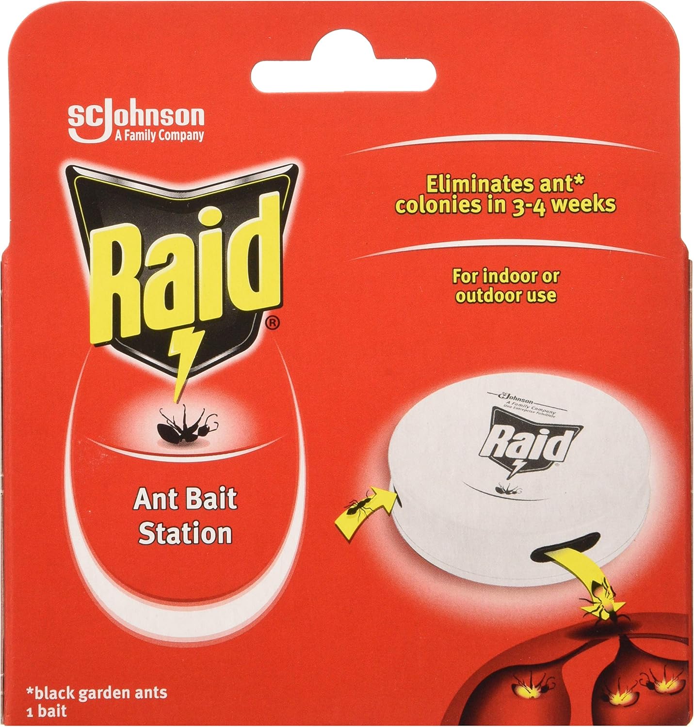 Raid Ant Bait Station, Long Lasting Ant Killer for Indoor and Outdoor Use Destroys Nests, Pack of 12, White, 12 Count (Pack of 1)