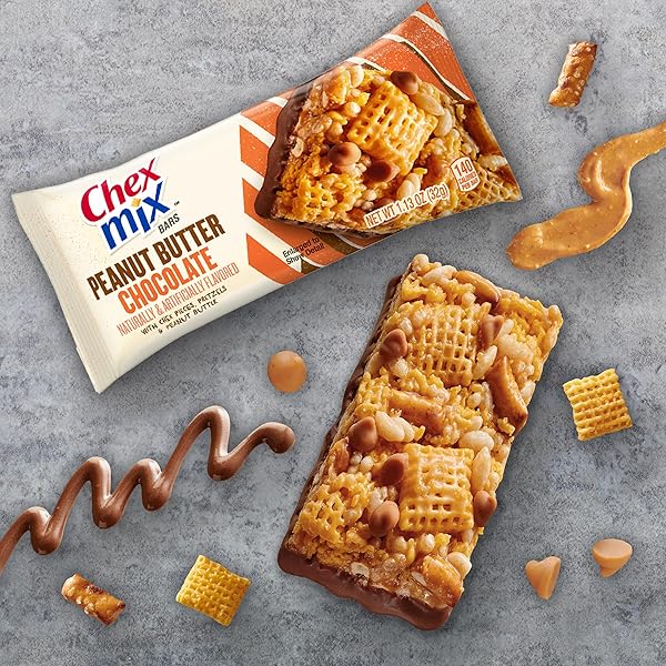 CHEX MIX PEANUT BUTTER CHOCOLATE FLAVORED TREAT BAR, VALUE PACK, 12 BARS, 13.56 OZ