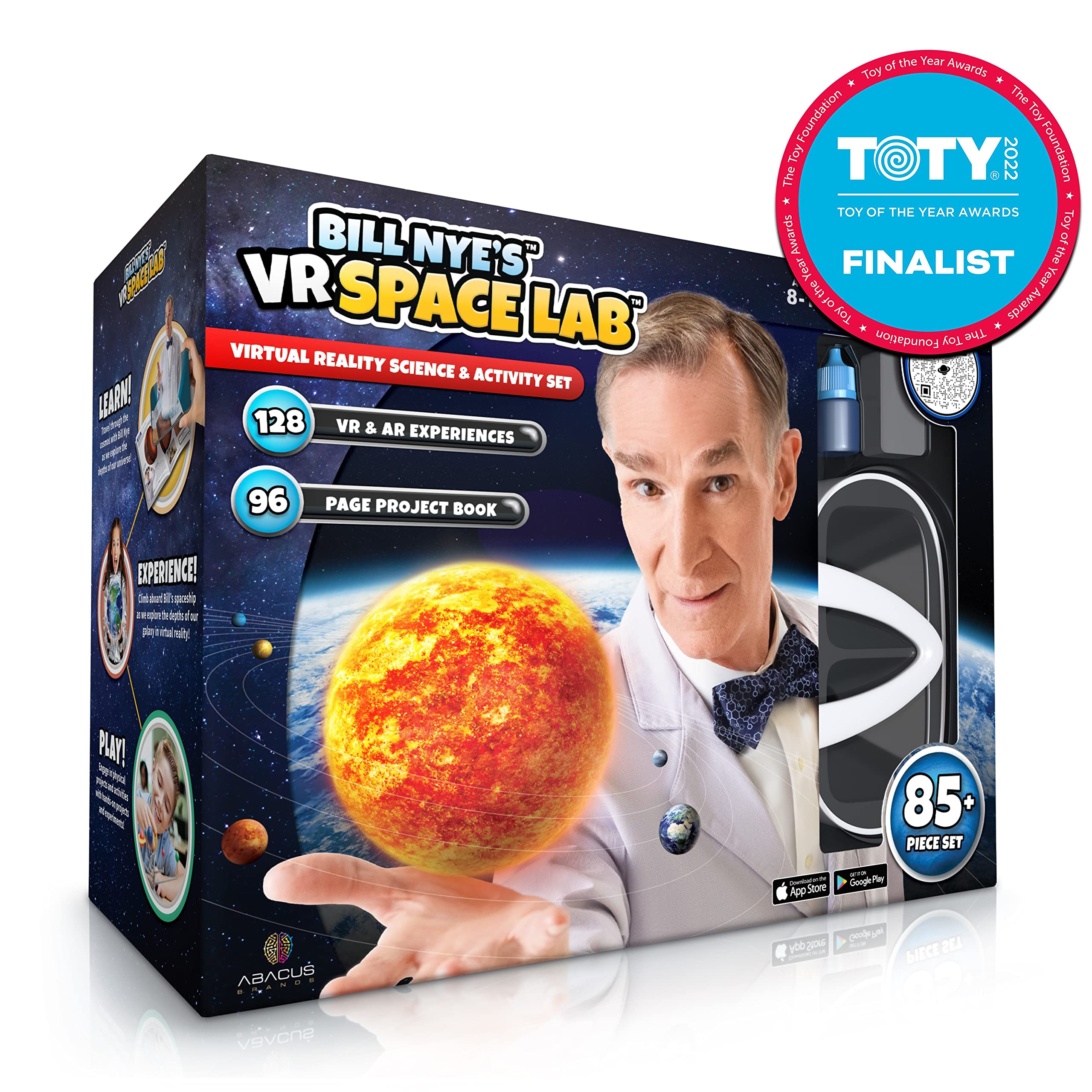 Abacus Brands Bill Nye's VR Space Lab - Virtual Reality Kids Science Kit, Book and Interactive STEM Learning Activity Set (Full Version - Includes Goggles)