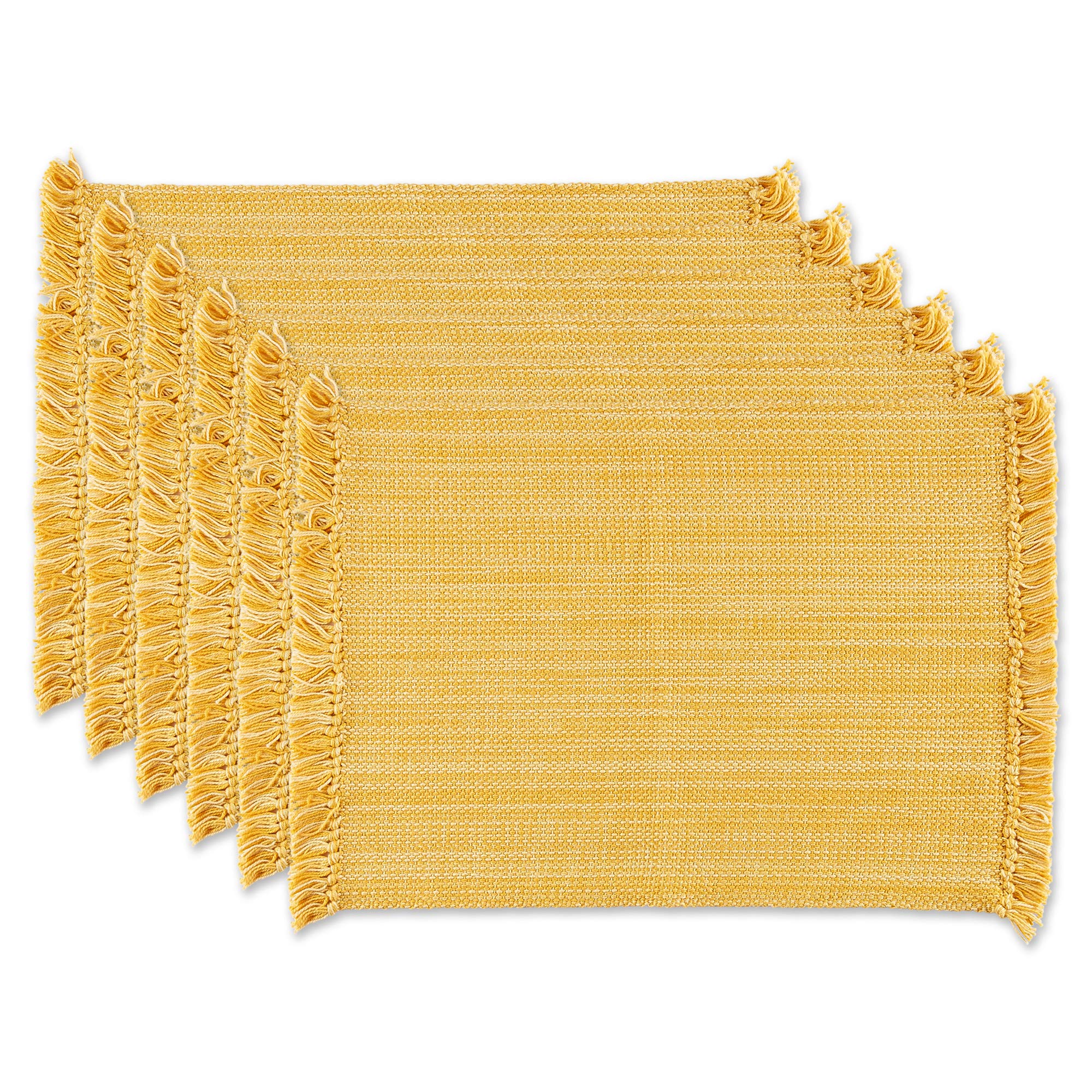 DII Variegated Tabletop Collection, Placemat Set3x19, Apricot, 6 Piece