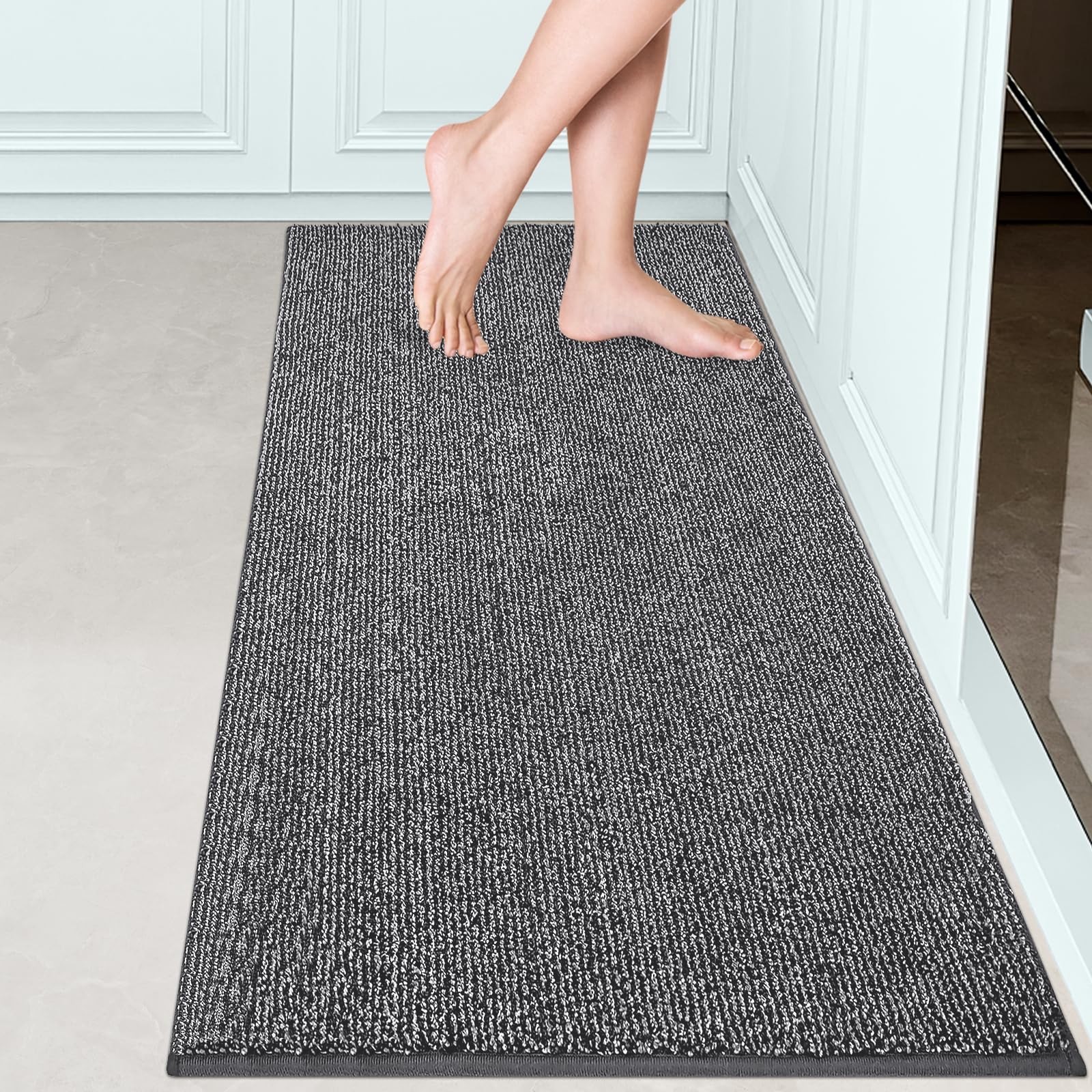 FCSDETAIL Dirt Trapper Indoor Door Mat 60 x 150 cm, Machine Washable Entrance Rug, Dog Doormat, Non-slip Inside Runner Rug for Hallway, Entryway, Kitchen