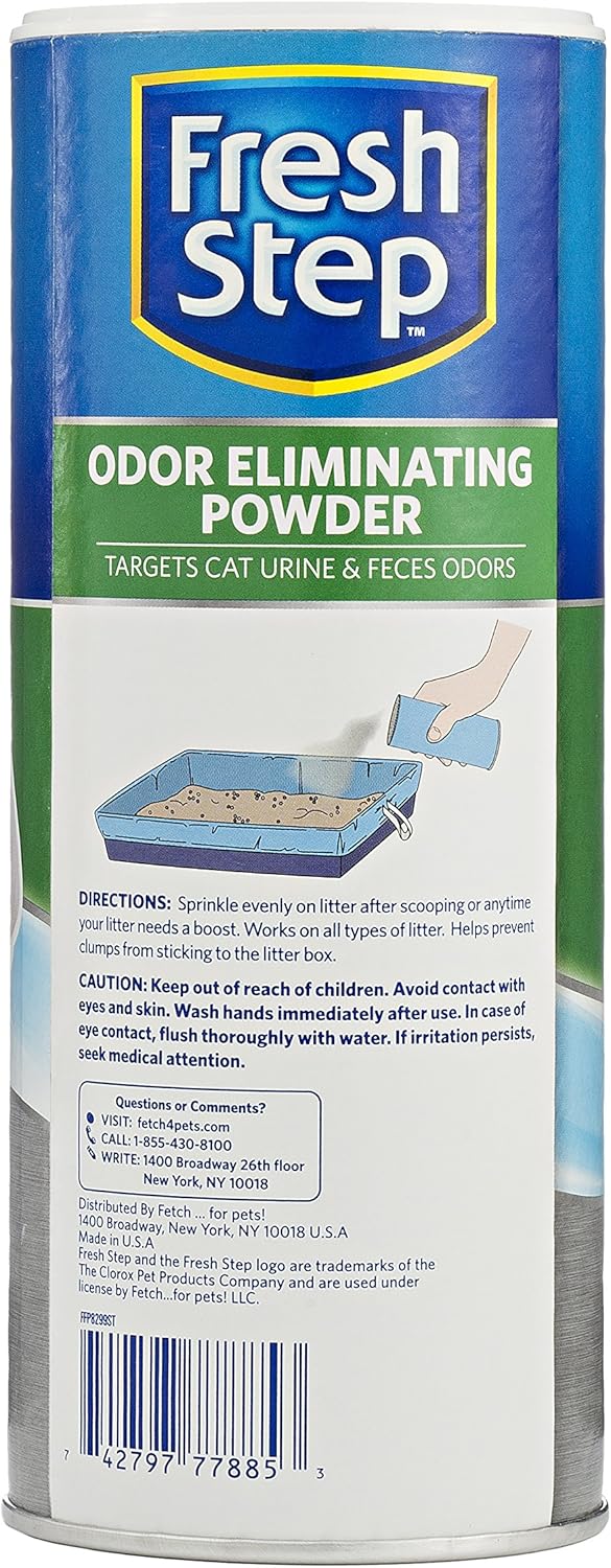 Fresh Step Cat Litter Box Odor Eliminating Powder | Cat Deodorizer For Litter Box, 16 Ounces: Pet Supplies