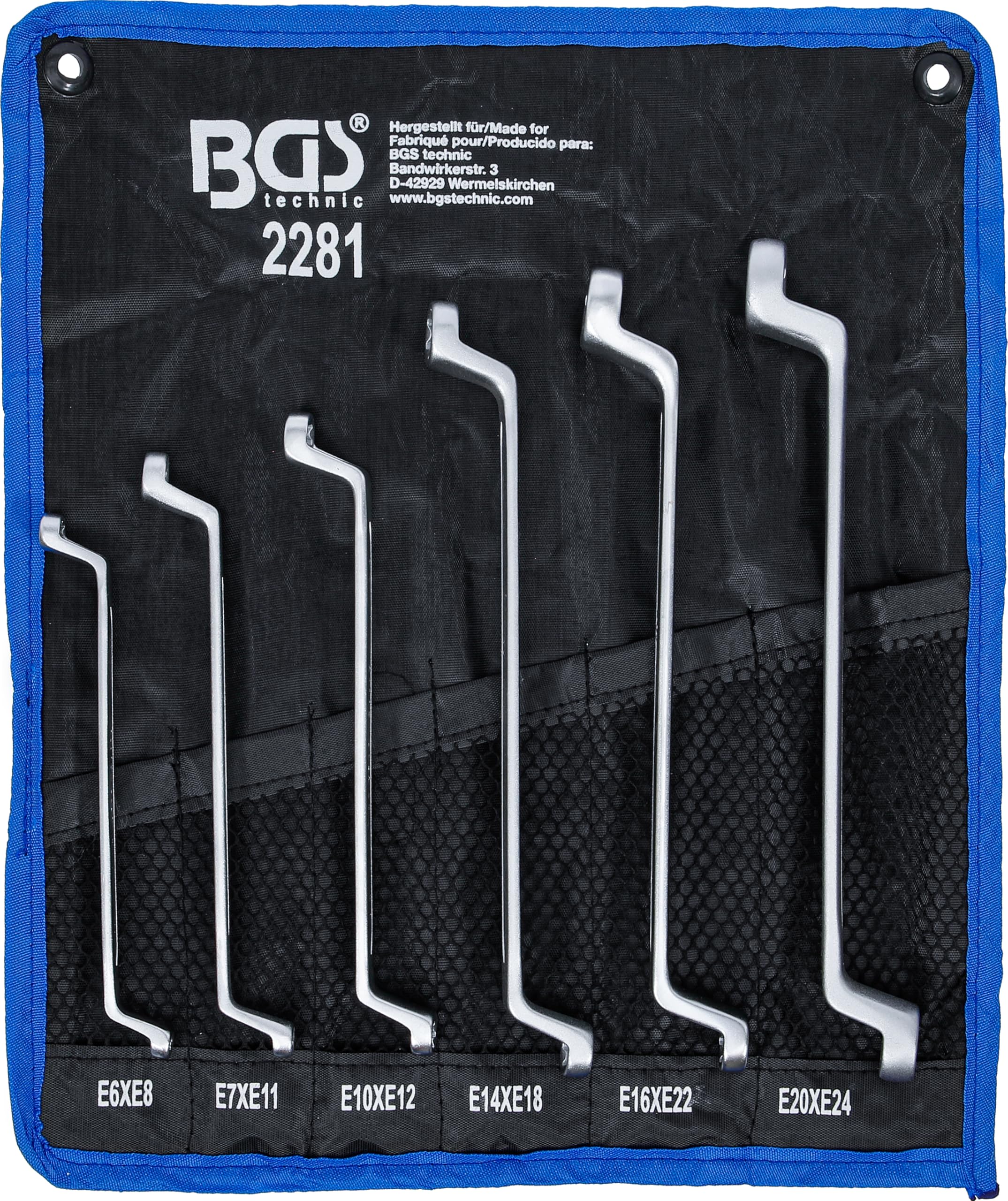 BGS 2281 | Double Ring Spanner Set with E-Type Ring Heads | offset | E6 - E24 | 6 pcs.