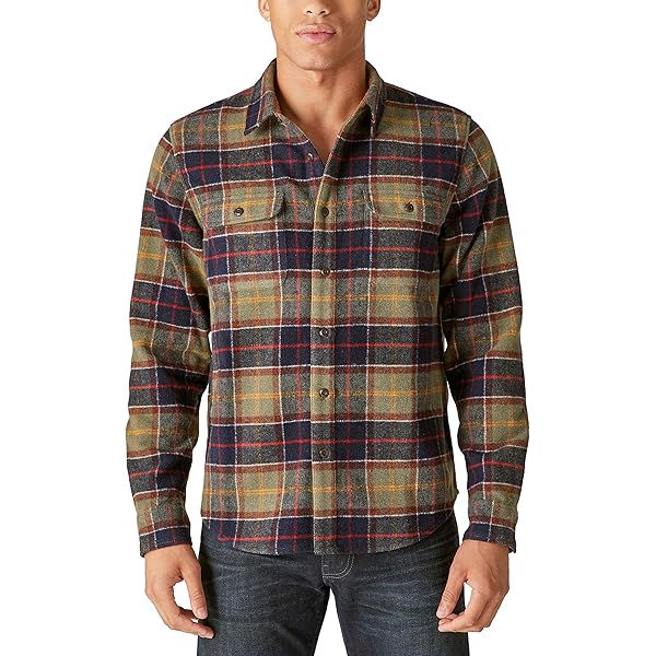 Camisa De Cuadros Hombre Lucky Brand Hombre Camisa Lucky Brand Western Para Hombre - Azul Camisa Cuadros