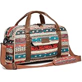 Kinmac Sports Gym Duffel Bag Travel Totes Shoulder Bag Weekender Overnight Bag with Shoes Compartment and Wet Compartment (Bohemian)