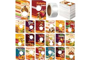 AmazingSpark 200 Pcs Scratch off Cards 20 Styles Blank Holiday Scratch Cards DIY Make Your Own Tickets for Festive Raffle Ticket, Gifts Rewards Birthday Party Favors Supplies(Thanksgiving Day)