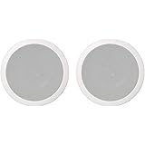 Amazon Basics 6.5" Round In-Ceiling In-Wall Mounted Speakers, Set of 2