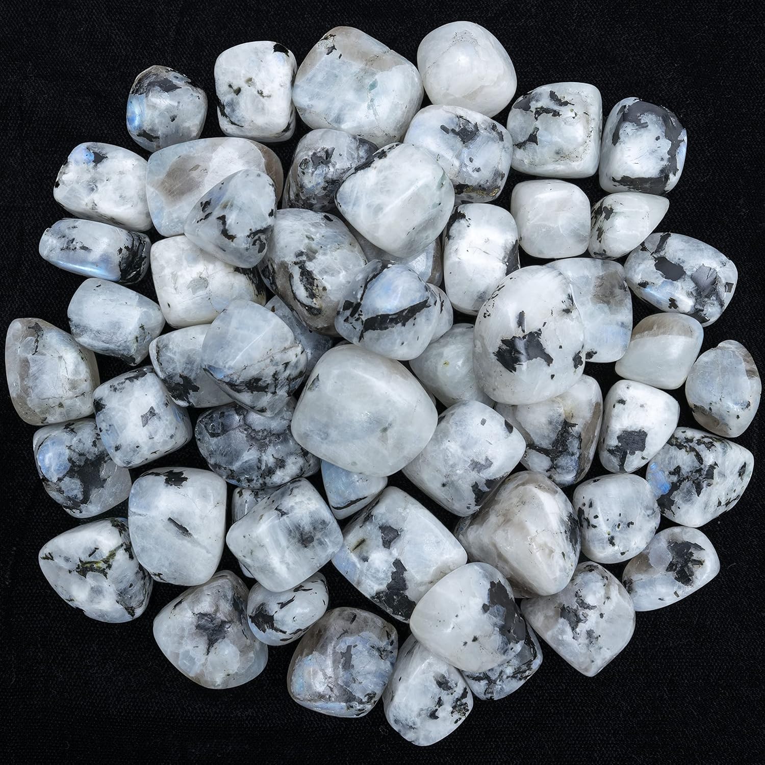 Indoor Fountains & Accessories - ZAICUS 1lb Rainbow Moonstone Tumbled Stones | Polished Crystals Healing | Natural Stones | Feng Shui | Chakra Balancing | Good Luck | Reiki Gift | Home Decor | Size 20-25 mm