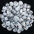 ZAICUS 1lb Rainbow Moonstone Tumbled Stones | Polished Crystals Healing | Natural Stones | Feng Shui | Chakra Balancing | Good Luck | Reiki Gift | Home Decor | Size 20-25 mm