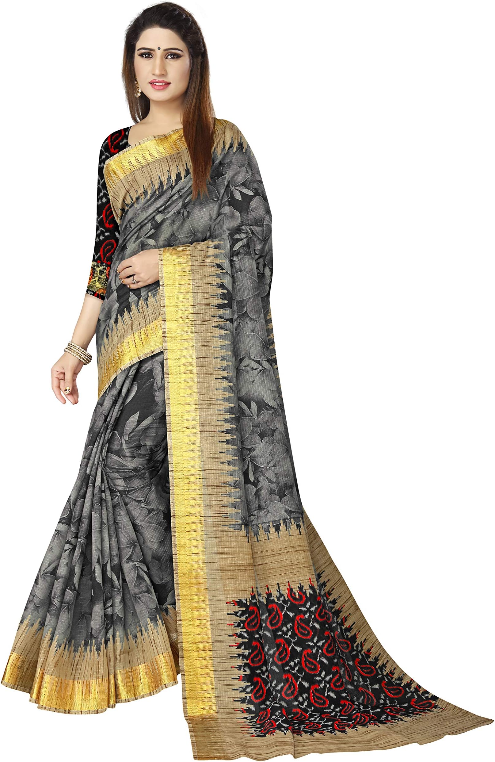 Venisa Women's Tapadia Checks Saree
