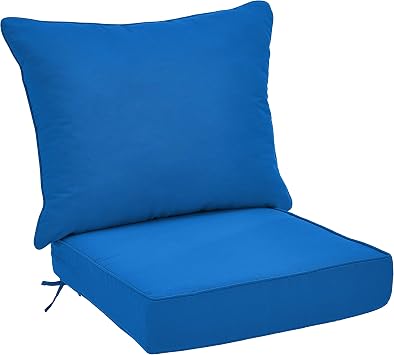 Outdoor Deep Seat Chair Patio Cushions Blue Pad Uv Resistant Porch Furniture