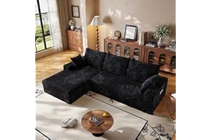 Cloud Sectional Couches for Living Room, Convertible Couch with Ottoman, Modular Sectional Sofa with Deep Seat,No Assembly Re