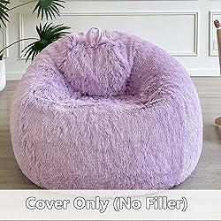 LIFEREVO Fluffy Faux Fur Bean Bag Chair Cover