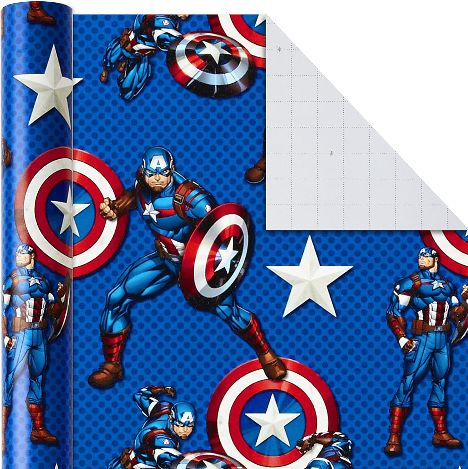 Hallmark Avengers Wrapping Paper Bundle with Cut Lines on Reverse, Black Widow, Captain America, Iron Man, Thor (Pack of 3, 105 sq. ft. ttl.) for Birthdays, Holidays, Fathers Day and More: Kitchen & Dining