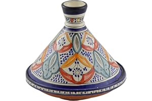 TREASURES OF MOROCCO Moroccan Handmade Serving Tagine Exquisite Ceramic With Vivid colors Traditional 12 inches Across XLarge