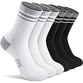 Gonii Women Athletic Crew Socks 5-6 Pairs - Comfort & Cushioned for Running, Hiking, Sports Arch Compression Socks