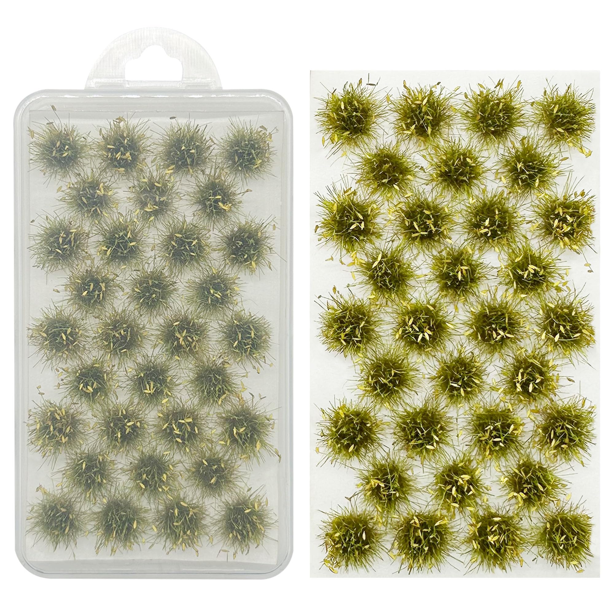 Woohome 32 Miniature Grass Cluster, Yellow Static Grass Tufts for DIY Model Train Landscape