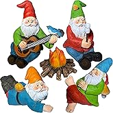 Mood Lab Miniature Garden Gnomes - Camping Gnome Kit of 5 pcs - Figurines & Accessories Set - Outdoor or House Decor