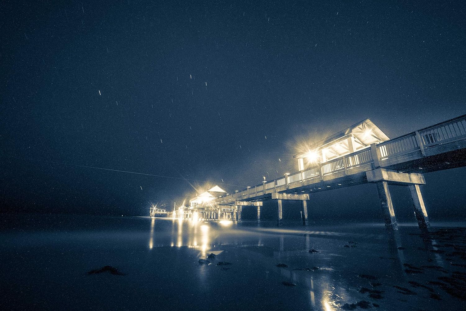 Amazon Com Pier 60 At Midnight Clearwater Beach Florida Canvas
