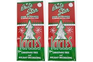 BRITE STAR Silver 18-Inch Icicle Tinsel - 2000 Strands (2)