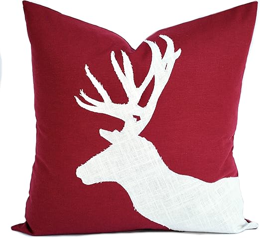 Amazon Com That Dutch Girl One Reindeer Christmas Pillow Covers