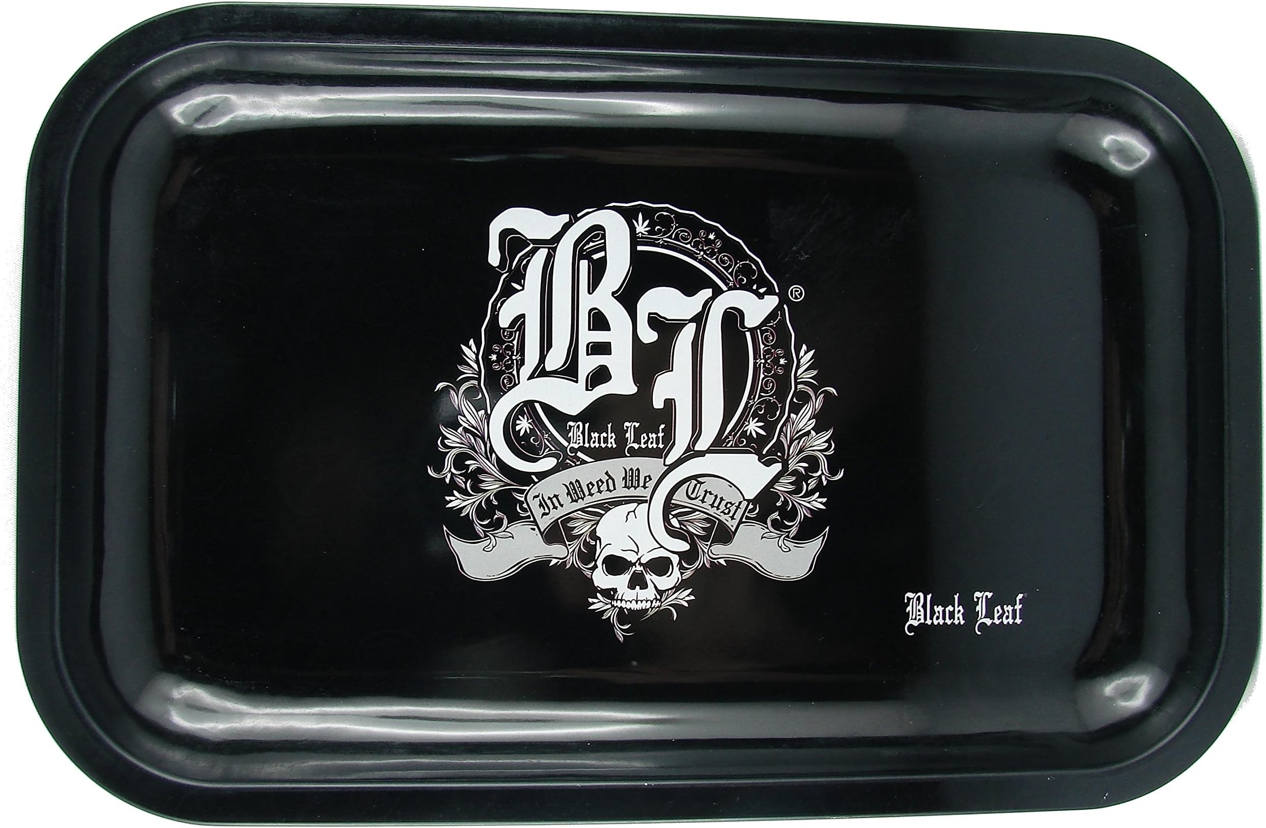 Black Leaf Rolling Tray Black Leaf - In Weed We Trust - 275x175x25mm, Bread Bowl, Mixing Bowl