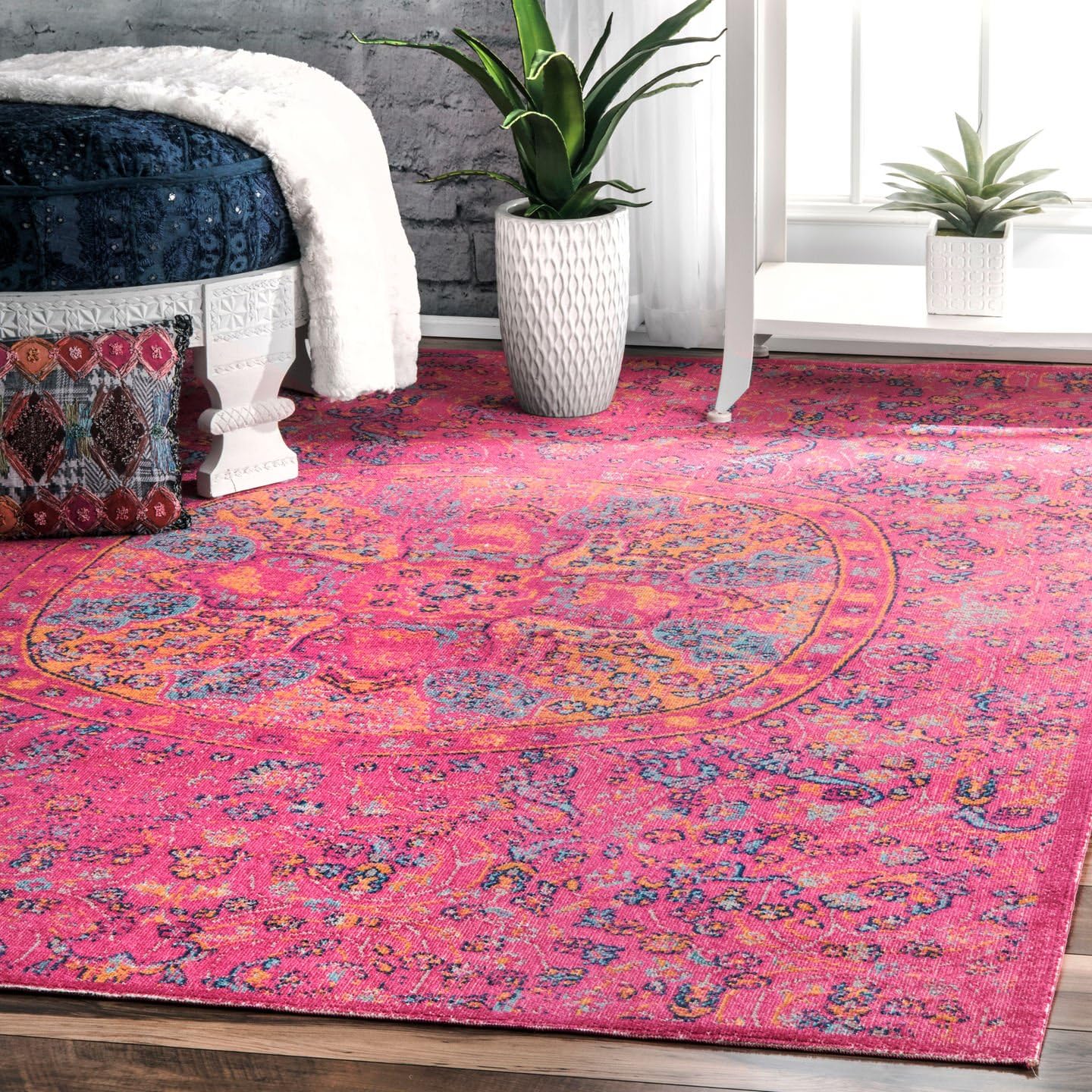 Pink Floral Rug