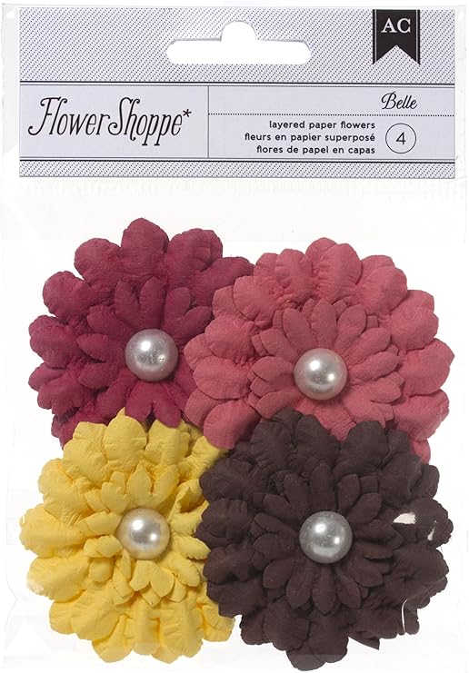 American Crafts Flower Shoppe Layered Paper Flowers, Belle