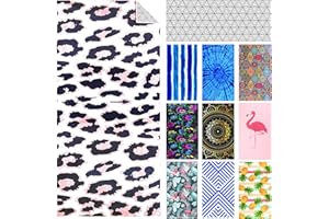 GENOVEGA Leopard Oversized Microfiber Pool Sandproof Beach Towel - 72"x36"Quick Fast Dry Sand Free Proof Extra Large Big Outdoor Travel Swim Micro Fiber Blanket Yoga Mat Personalized Gift for Women Men Adults