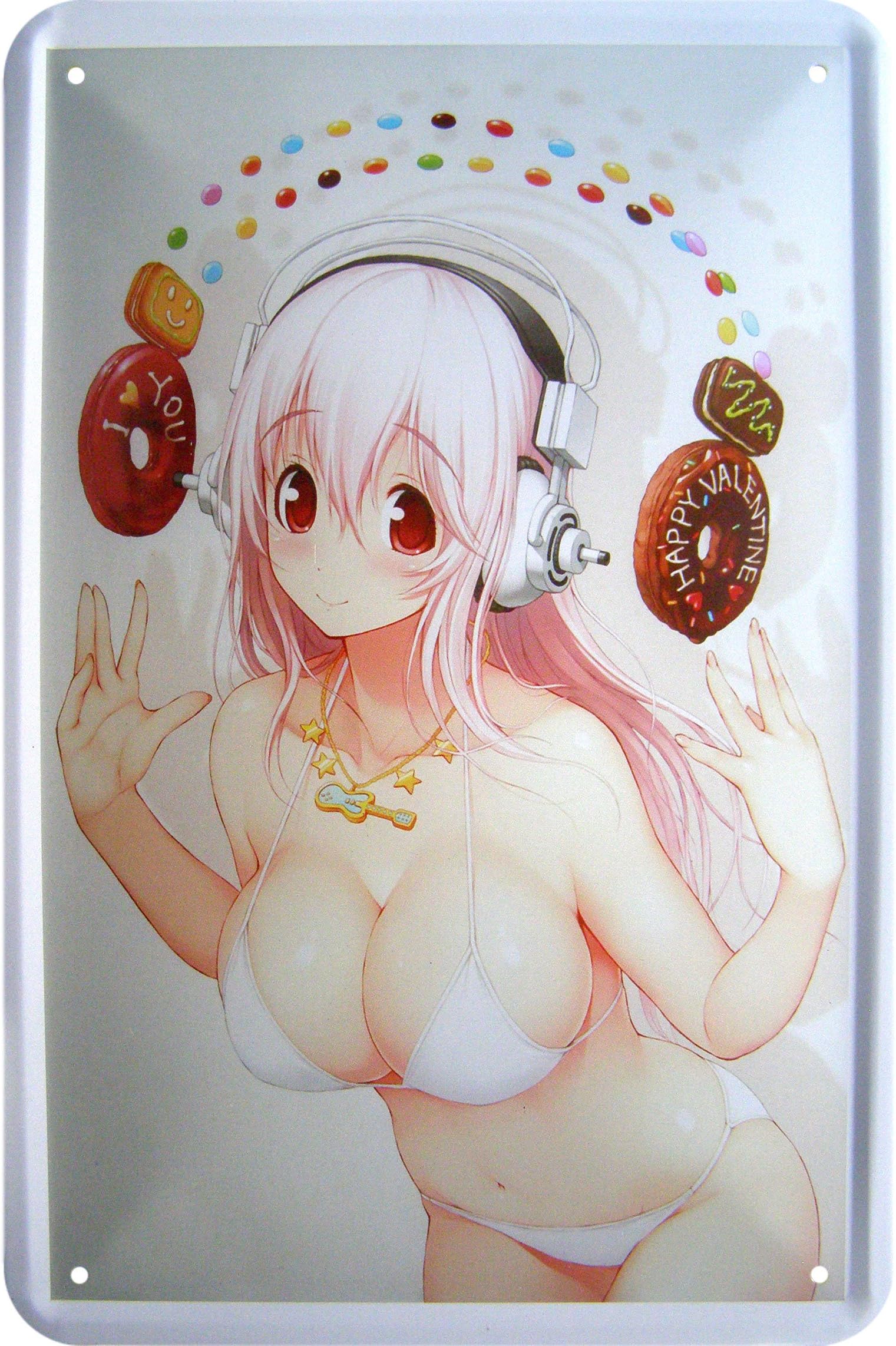 Decorative Tin Sign with Japanese Manga Design