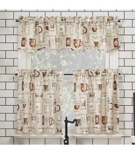 Blue White Fresh Wood Valance Curtain Abstract Strip Wood Texture Rod Pocket Valance Window Treatments 1 Panel Short Curtains For Kitchen Farmhouse Living Room Bathroom 54 X 18 In