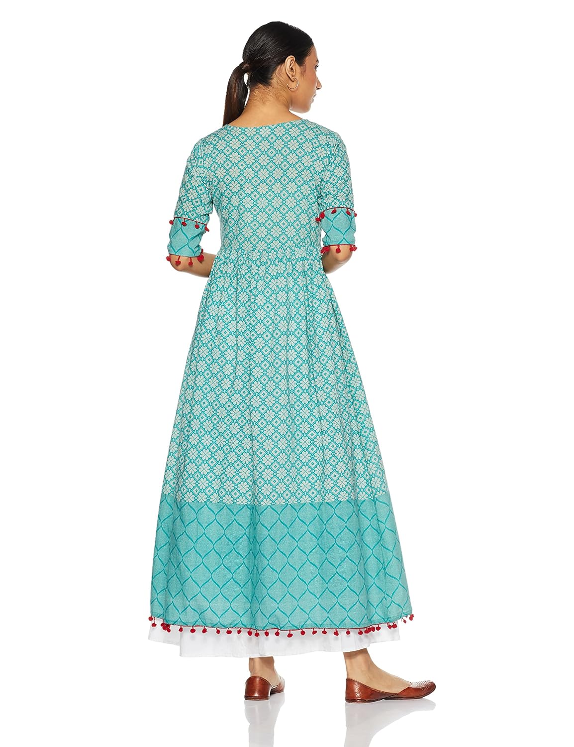 gerua women's anarkali kurta