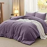 Bedsure King Comforter Set, Grayish Purple Soft Prewashed Bedding for All Seasons, 3 Pieces GentleSoft™ Bed Set, 1 Lightweight Comforter (104"x90") and 2 Pillowcases (20"x36")