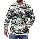 Mainfini Men's American Flag Camo Hoodie Fleece-Lined Patriotic Military Sweatshirt with Kangaroo Pocket (S-3XL)