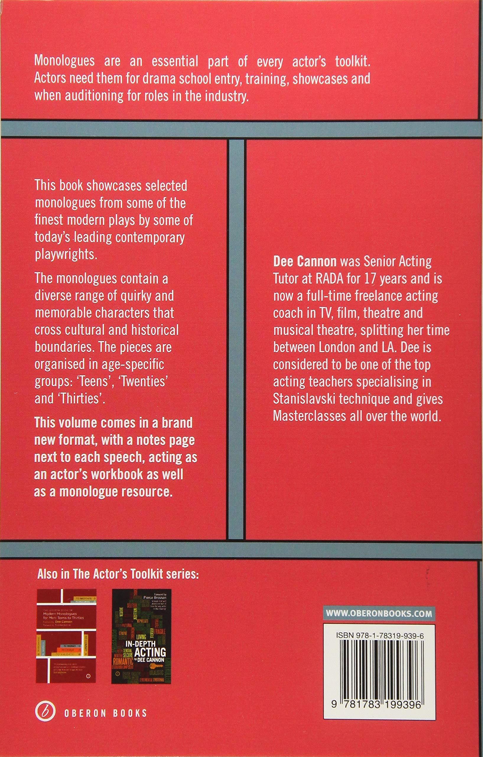 The Oberon Book of Modern Monologues for Women, Volume 3 Oberon Modern  Plays: Amazon.co.uk: Dee Cannon: Books