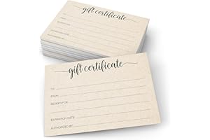 321Done Rustic Gift Certificates – Made in USA (24 Cards) Blank Fill-in Vouchers Simple Kraft Tan Write-in Generic 4x6 Small Service Business, Beauty Spa, Salon, Holiday Birthday Anniversary Coupon