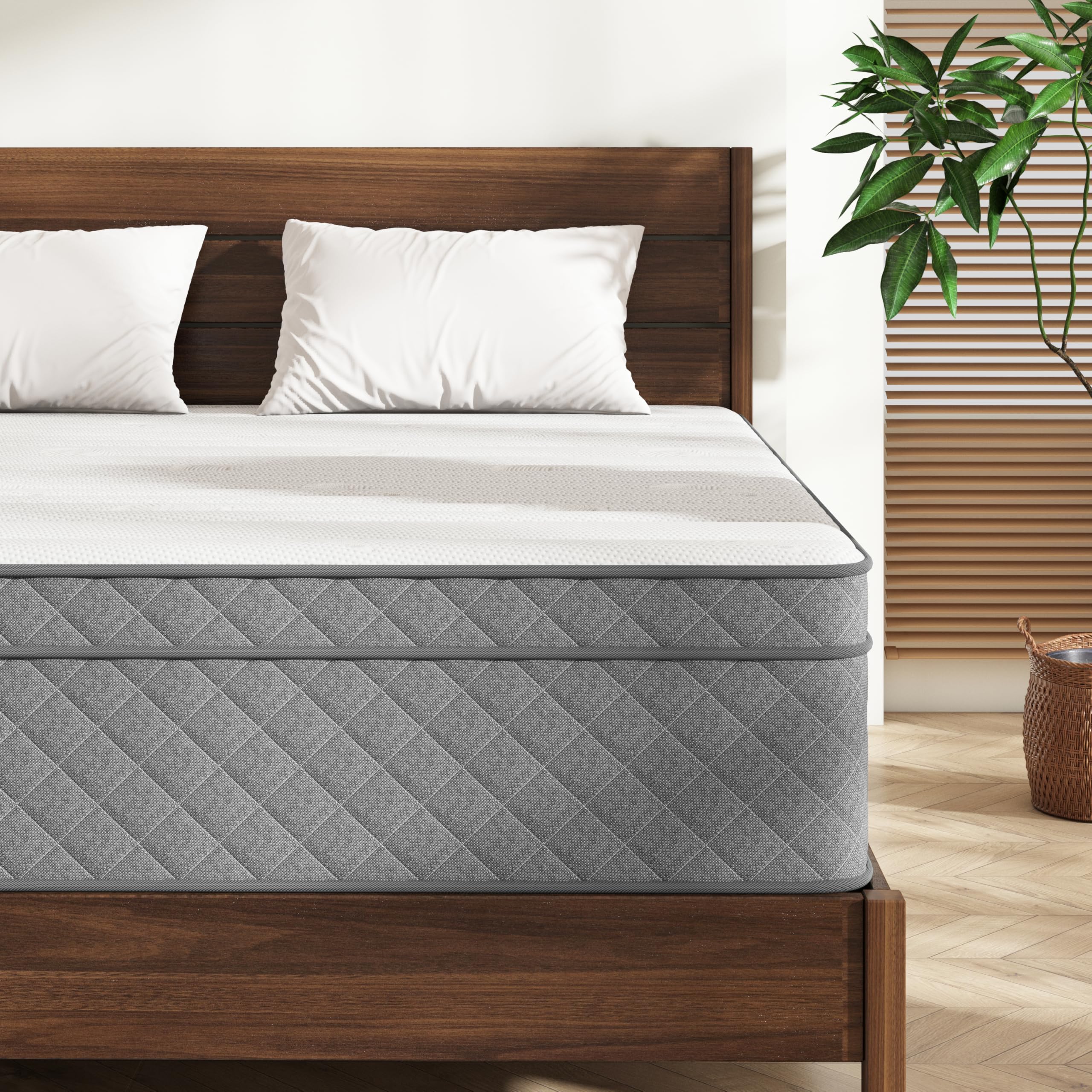 Photo 1 of 12 Inch Queen Mattress, Hybrid Memory Foam and Pocket Spring, Medium Firm, CertiPUR-US Certified, Fiberglass-Free