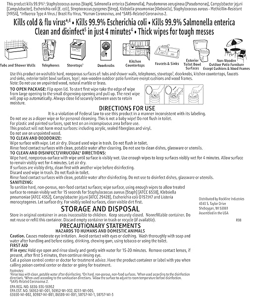 AMAZON BASICS DISINFECTING WIPES, LEMON SCENT, 85 COUNT