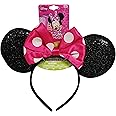 UPD Genuine Minnie Mouse Sparkled Ear Shaped Headband with Hot Pink Bow Disney Official Licensed (1 Piece)