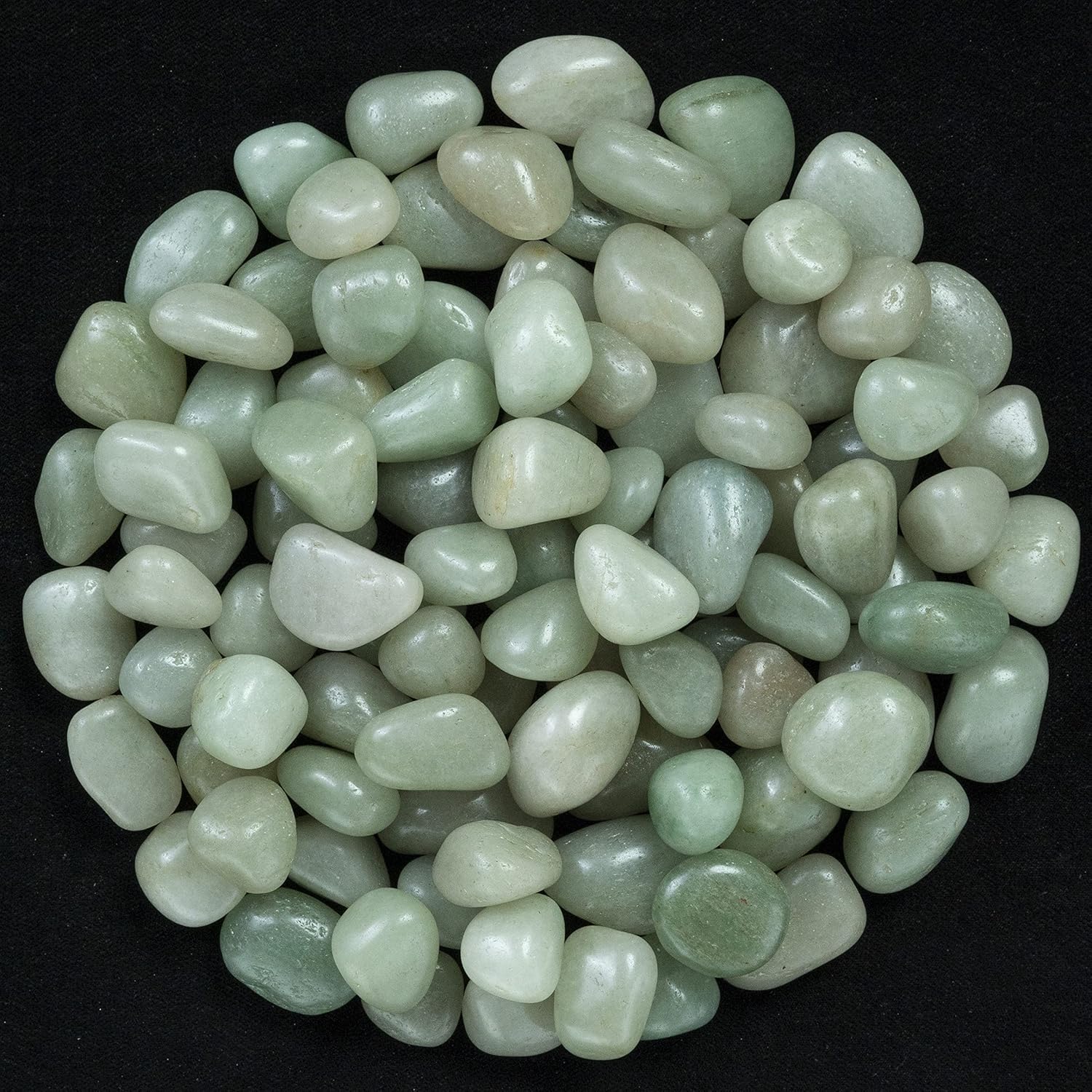 Indoor Fountains & Accessories - ZAICUS 1lb Green Jade Tumbled Stones | Polished Crystals Healing | Natural Stones | Feng Shui | Chakra Balancing | Good Luck | Reiki Gift | Home Decor | Size 20-25 mm